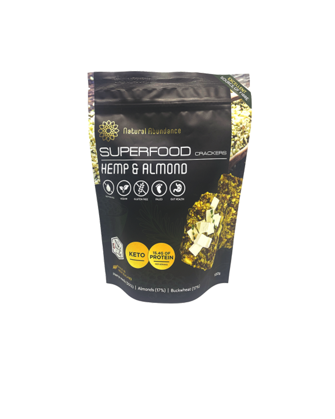 Natural Abundance Hemp & Almond Crackers 100g