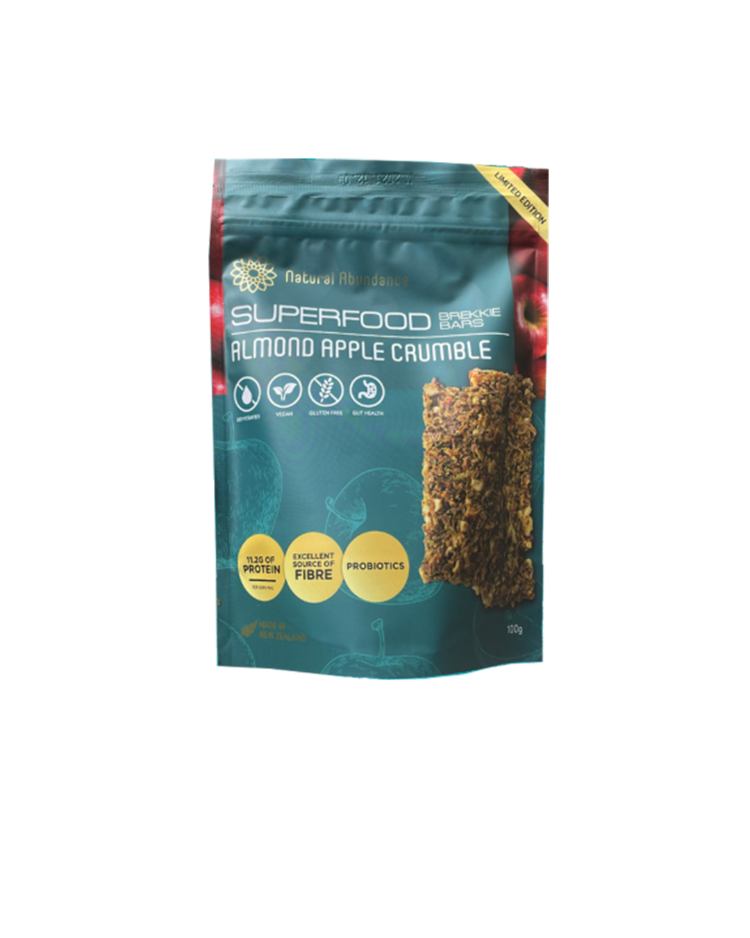 Natural Abundance Almond Apple Crumble Brekkie Bars 100g