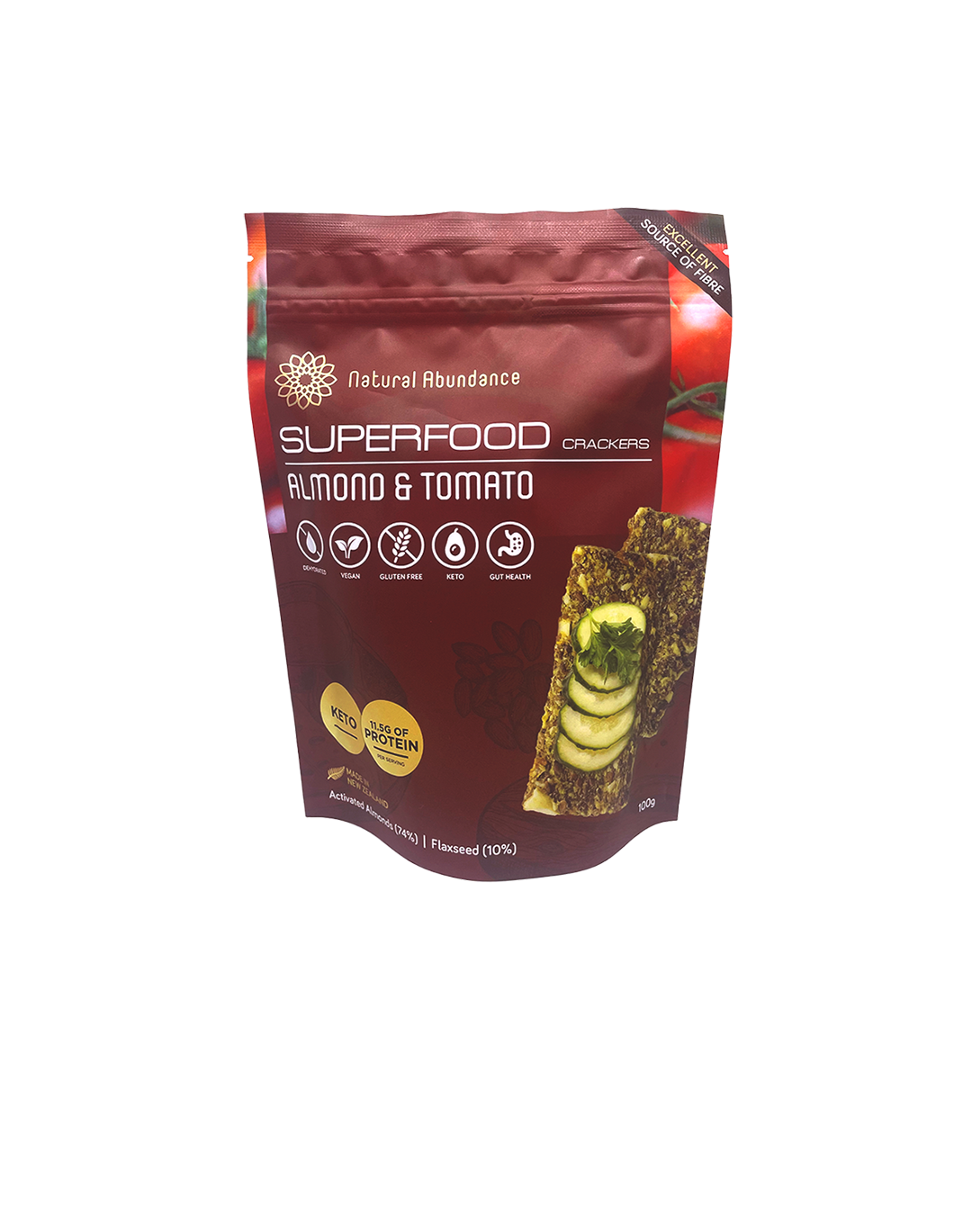 Natural Abundance Almond & Tomato Crackers 100g