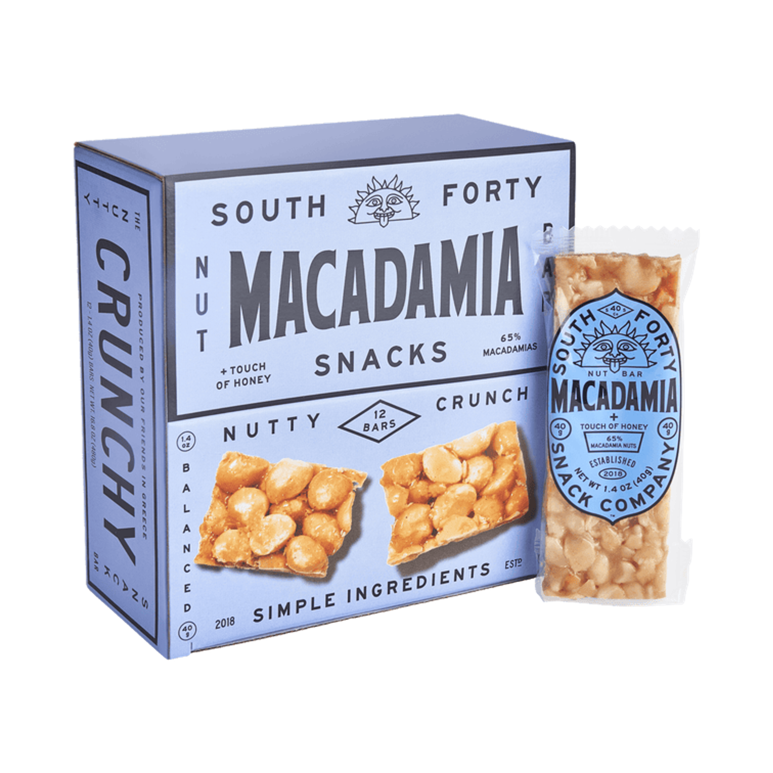 South Forty Macadamia Nut Bar 40g (Pack of 12)