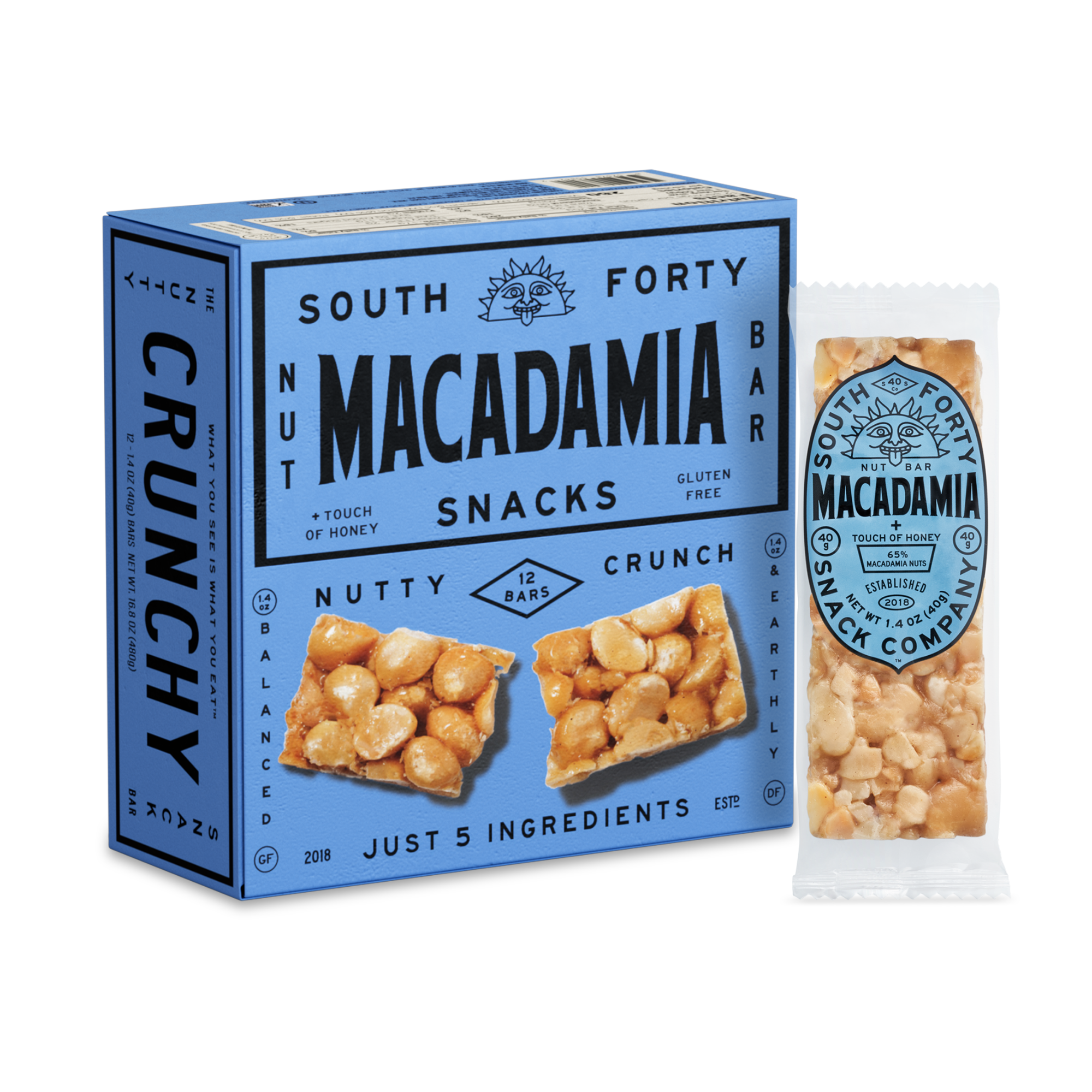 South Forty Macadamia Nut Bar 40g (Pack of 12)