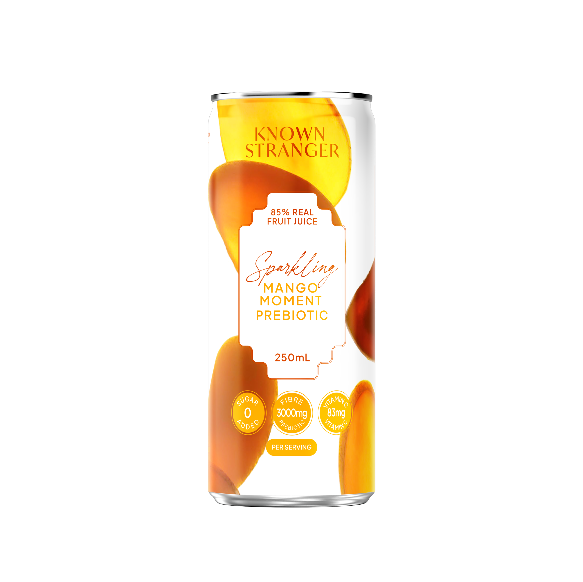 Known Stranger Prebiotic Sparkling Juice - Mango Moment 250ml (Pack of 24)