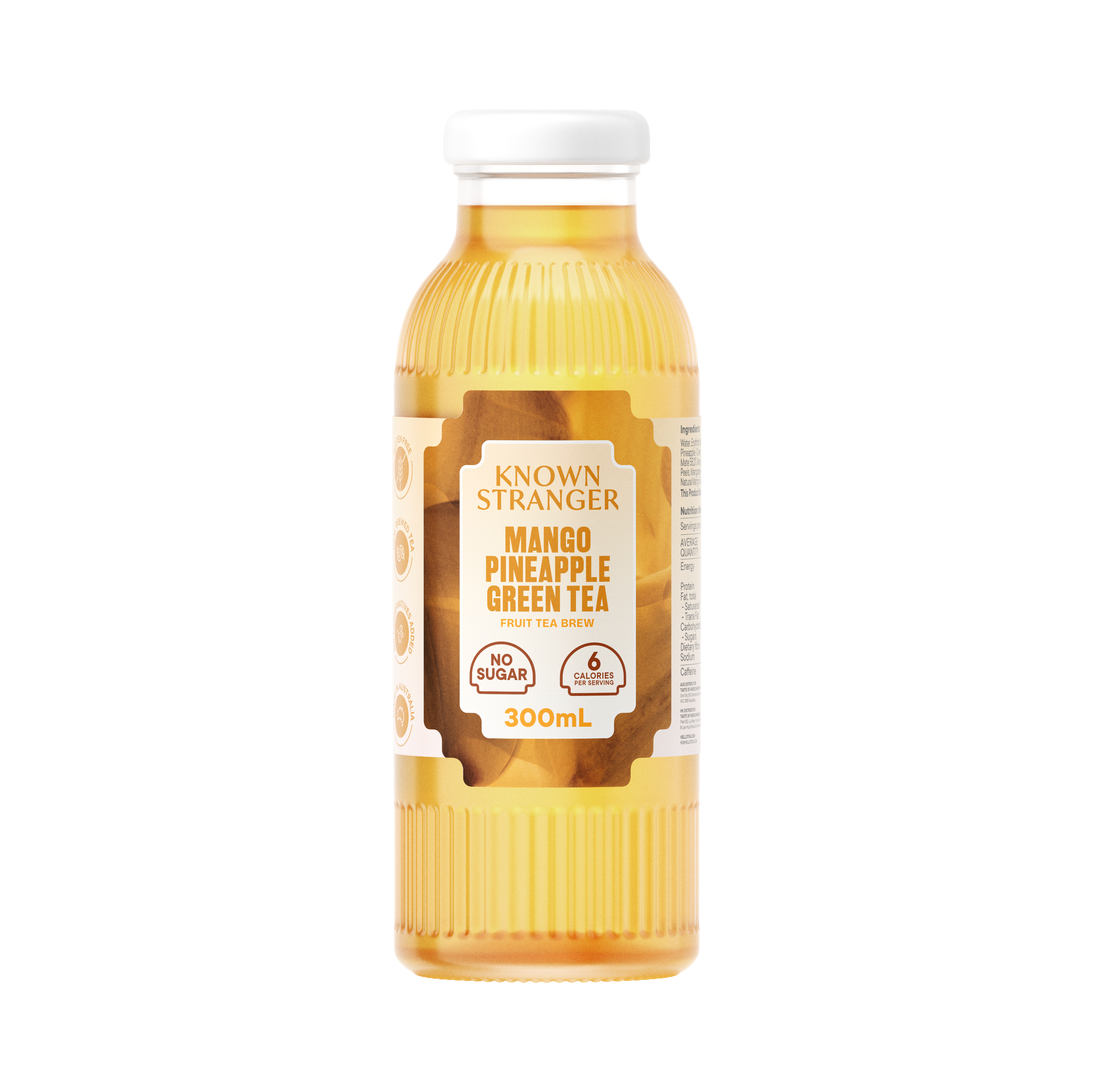 Known Stranger Fruit Tea Brew - Mango Pineapple Green Mate 300ml (Pack of 12)