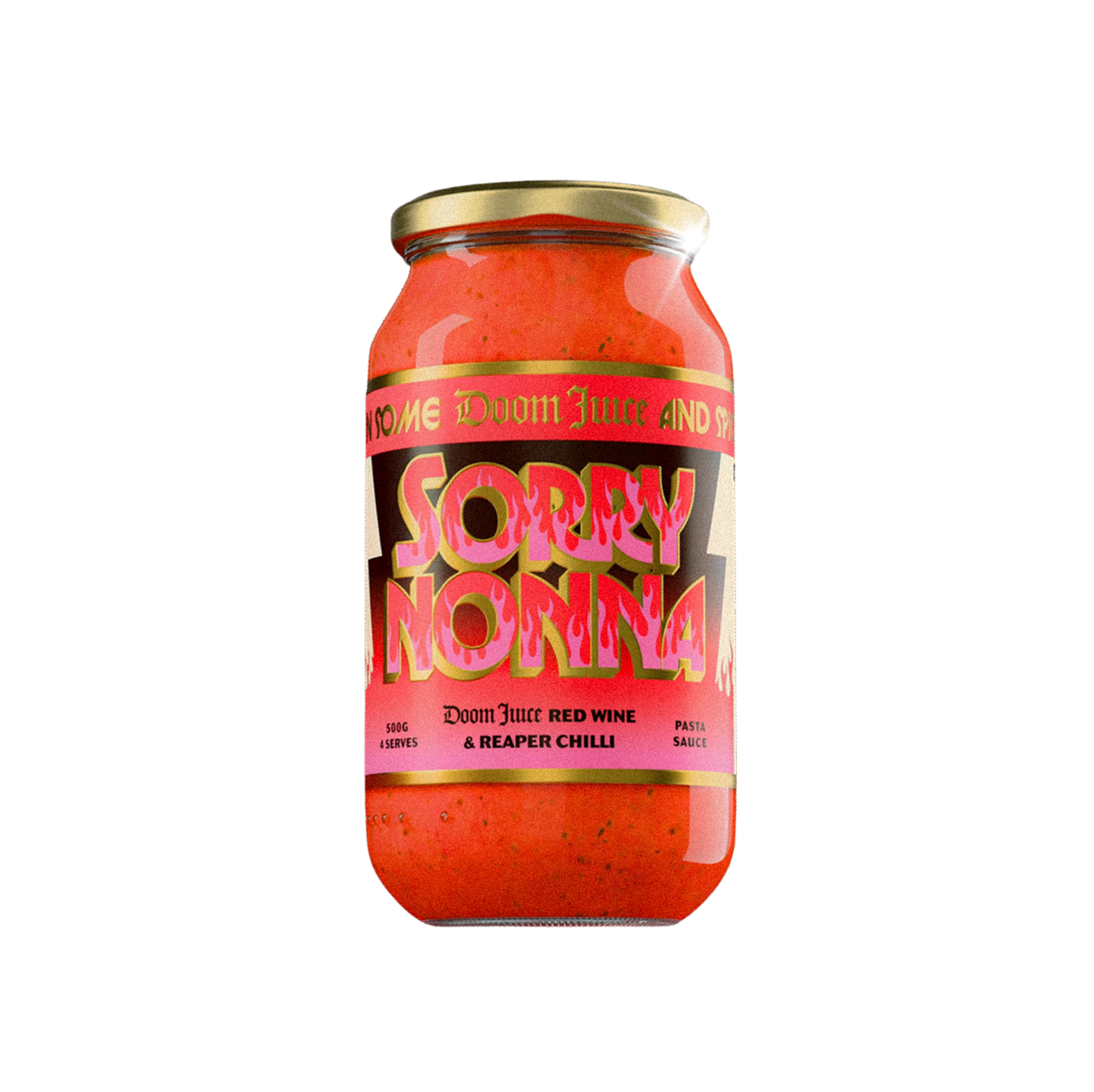 Sorry Nonna x Doom Juice - Red Wine & Reaper Chilli Sauce 500g