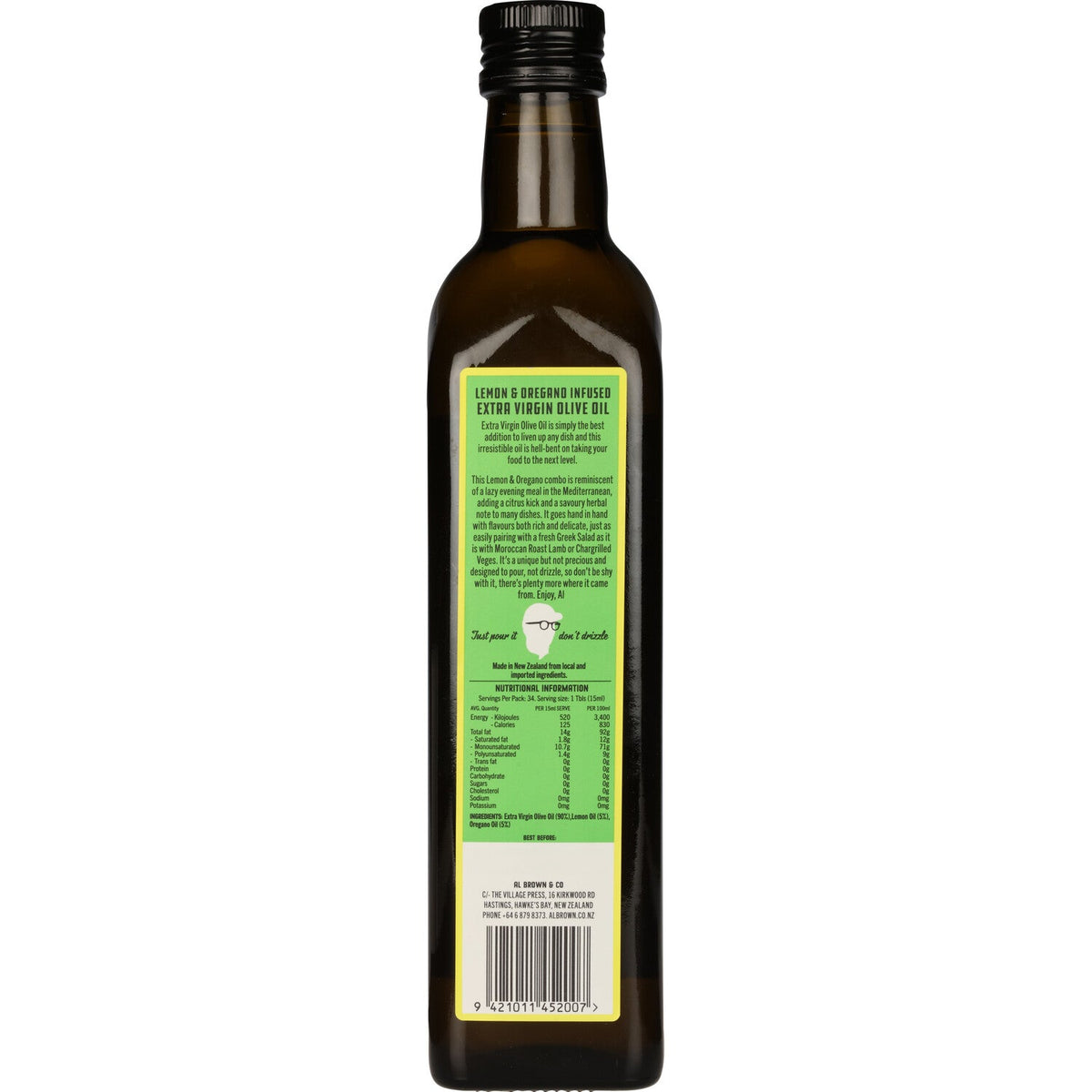 Al Brown Lemon and Oregano oil back