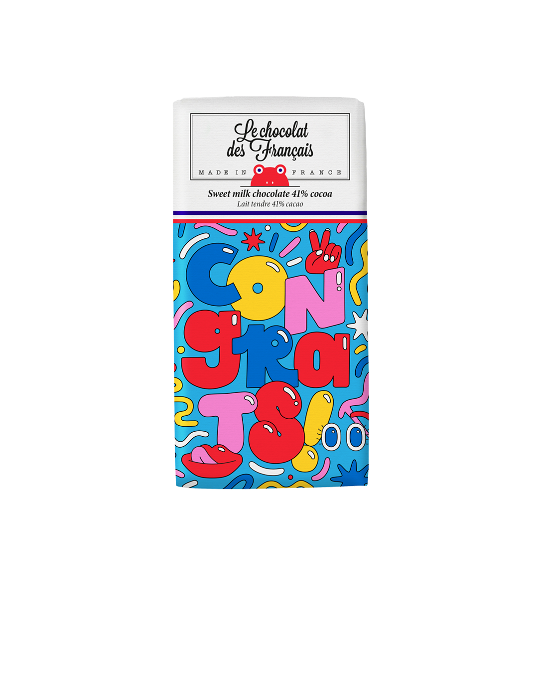 Le Chocolat des Francais Congrats Milk Choc 41% 80g