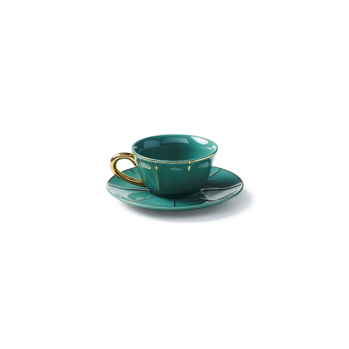 Bitossi Coffee Cup with Saucer Green