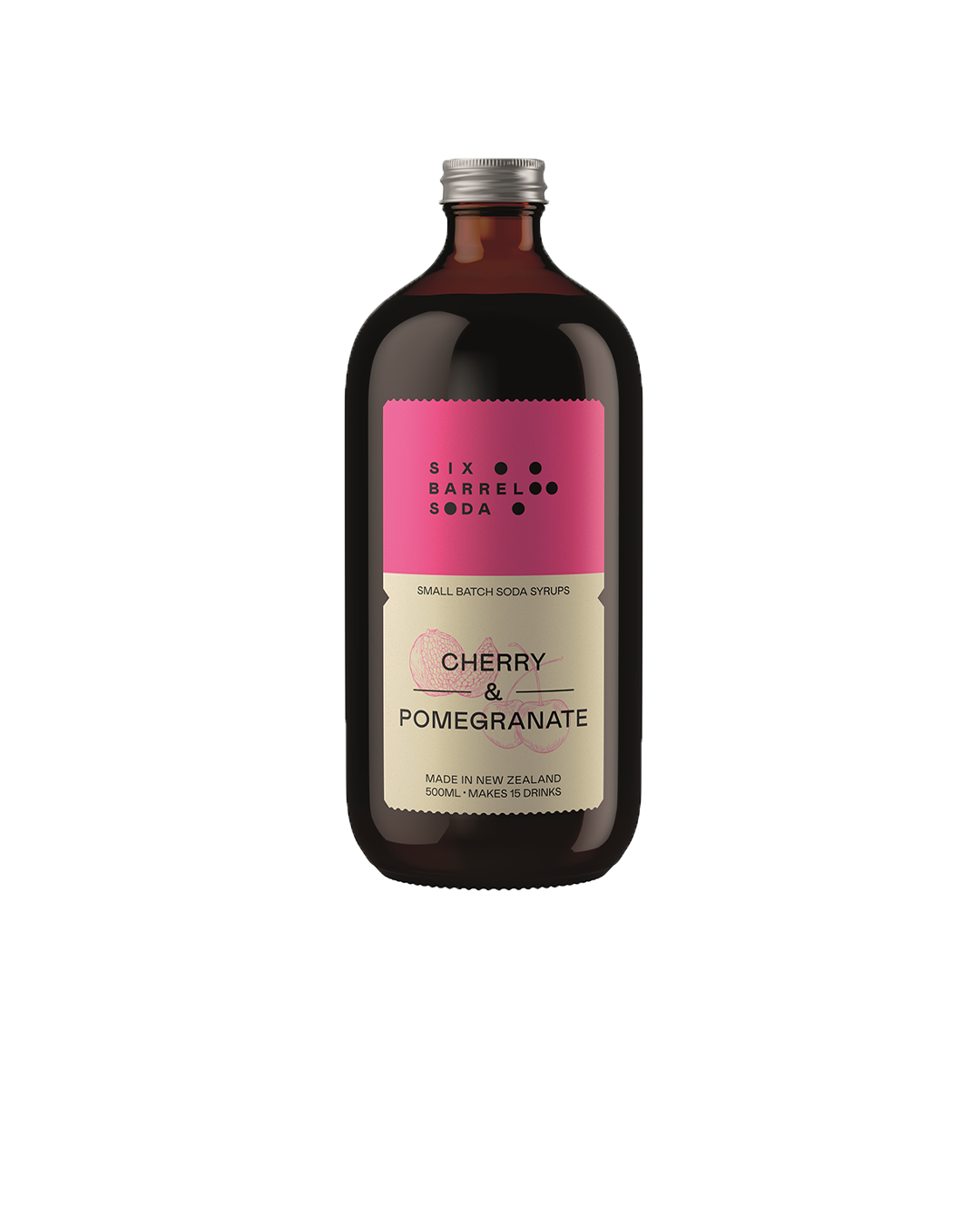 Six Barrel Soda Cherry Pomegranate Soda Syrup 500ml