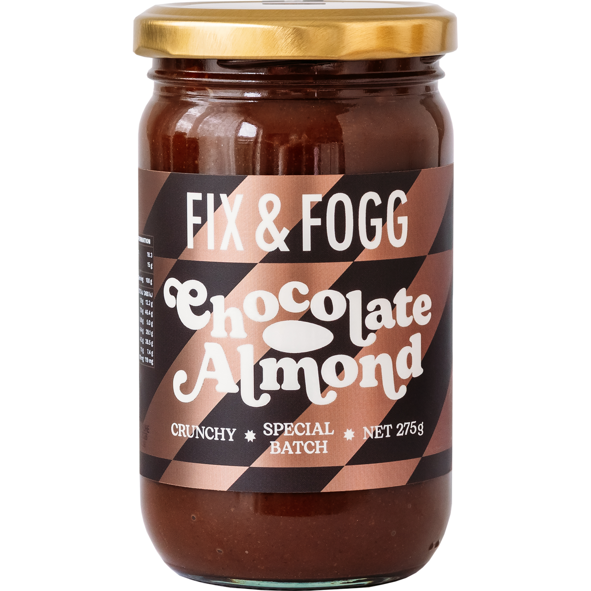 Fix & Fogg Chocolate Almond Butter 275g jar front