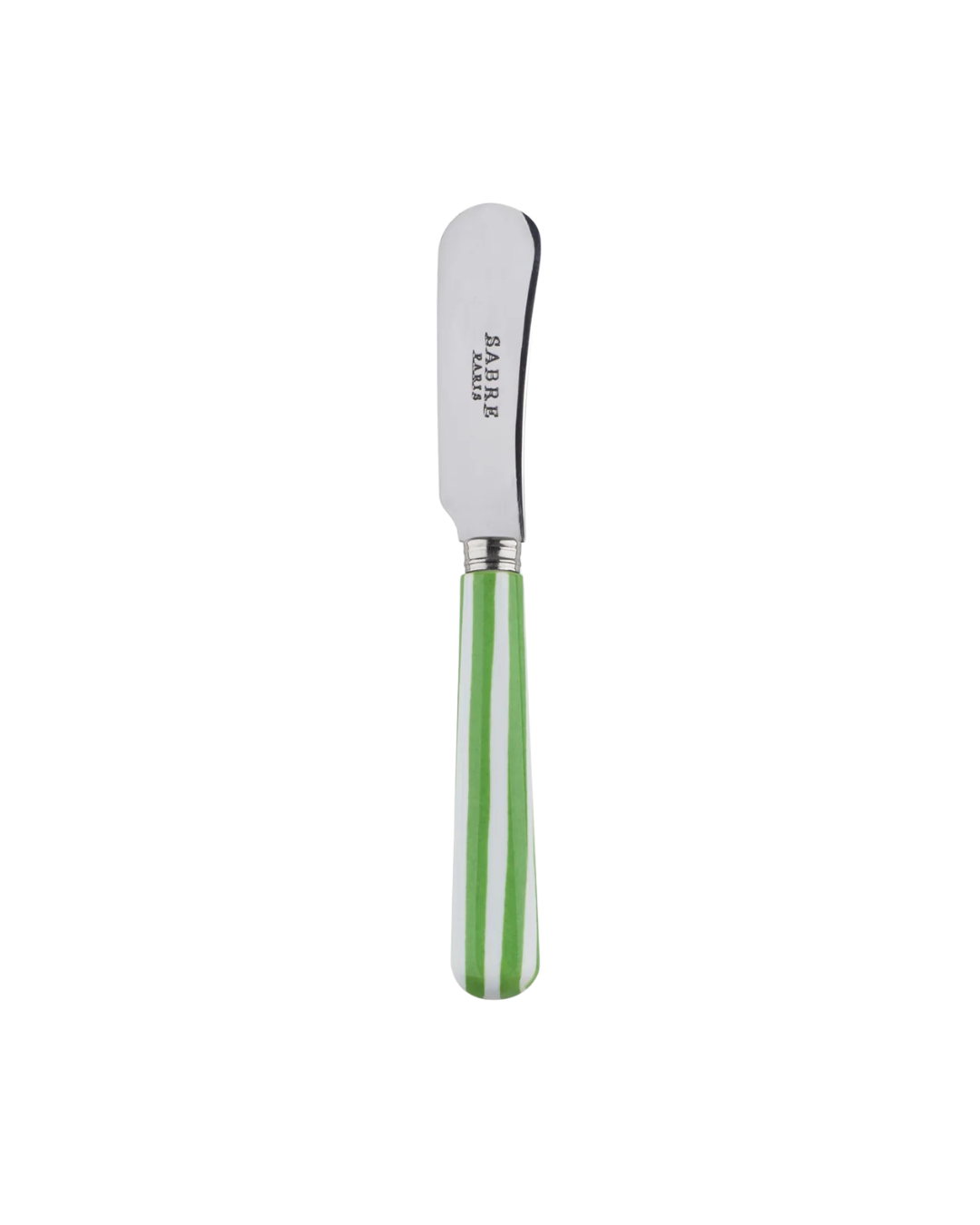 Sabre Butter Spreader, White Stripe & Garden Green